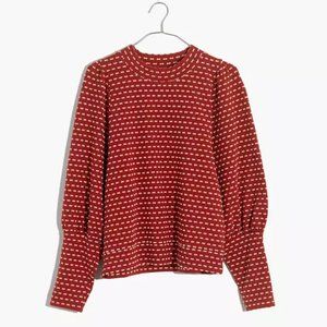 NWT Madewell Puff-Sleeve Mockneck Top Size L